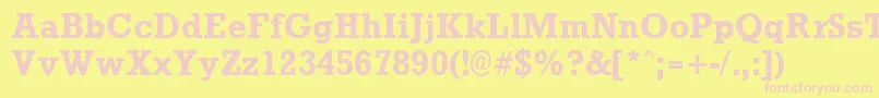 RockneyBold Font – Pink Fonts on Yellow Background