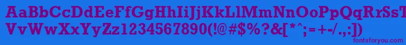 RockneyBold Font – Purple Fonts on Blue Background