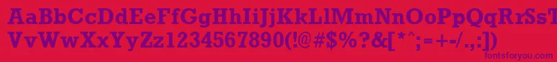 RockneyBold Font – Purple Fonts on Red Background