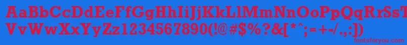 RockneyBold Font – Red Fonts on Blue Background