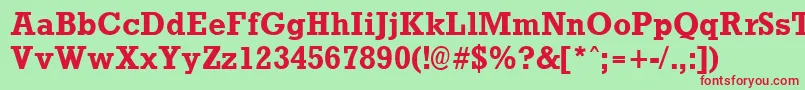 RockneyBold-Schriftart – Rote Schriften auf grünem Hintergrund