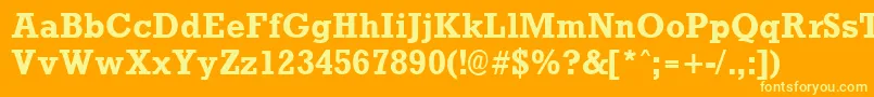 フォントRockneyBold – オレンジの背景に黄色の文字