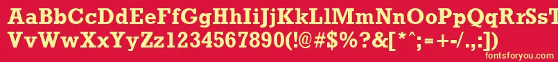 RockneyBold Font – Yellow Fonts on Red Background