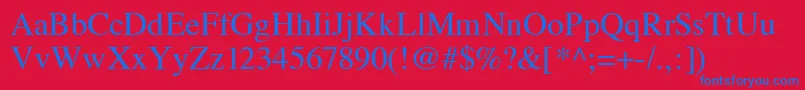 Vremyafwf Font – Blue Fonts on Red Background