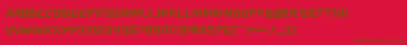 Hotkissexpand-Schriftart – Braune Schriften auf rotem Hintergrund