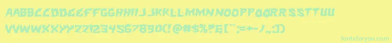 Hotkissexpand Font – Green Fonts on Yellow Background