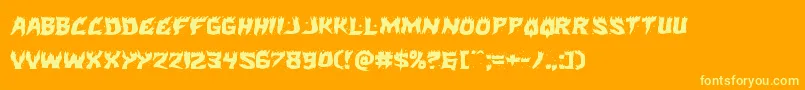 Hotkissexpand Font – Yellow Fonts on Orange Background