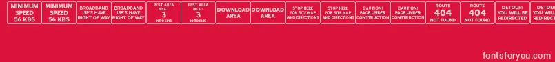 フォントWebRoadSignsJl – 赤い背景にピンクのフォント