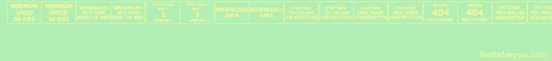 WebRoadSignsJl Font – Yellow Fonts on Green Background