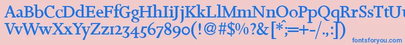 Police JosieRegular – polices bleues sur fond rose
