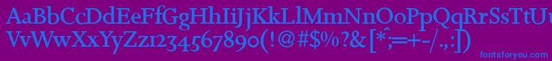 JosieRegular Font – Blue Fonts on Purple Background