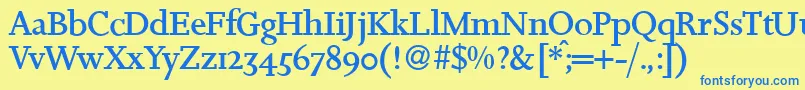 JosieRegular Font – Blue Fonts on Yellow Background