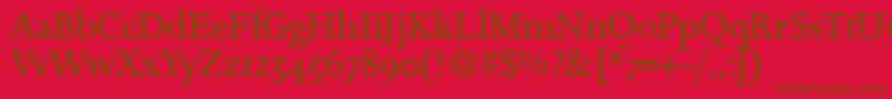 JosieRegular Font – Brown Fonts on Red Background