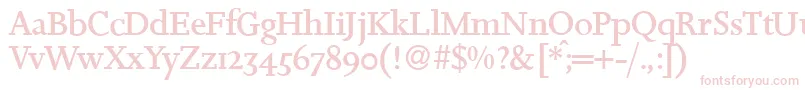 JosieRegular-fontti – vaaleanpunaiset fontit valkoisella taustalla