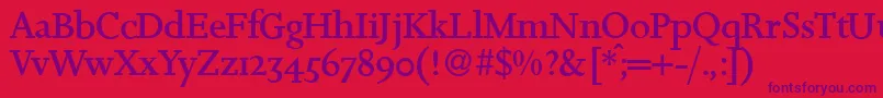 JosieRegular Font – Purple Fonts on Red Background