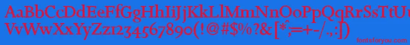 JosieRegular Font – Red Fonts on Blue Background