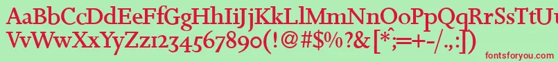 Шрифт JosieRegular – красные шрифты на зелёном фоне