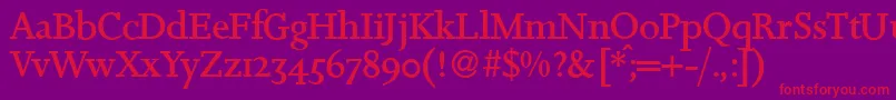 JosieRegular Font – Red Fonts on Purple Background