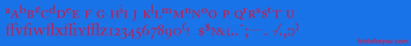 AdobeCaslonRegularExpert Font – Red Fonts on Blue Background