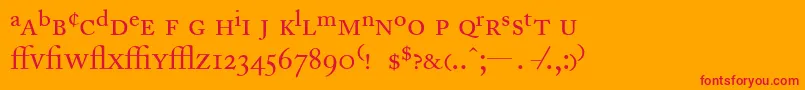 AdobeCaslonRegularExpert Font – Red Fonts on Orange Background