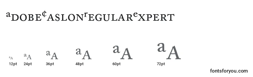 Размеры шрифта AdobeCaslonRegularExpert