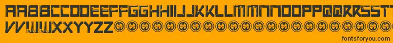 VirtualrotRegular Font – Black Fonts on Orange Background