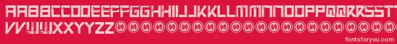 VirtualrotRegular Font – Pink Fonts on Red Background