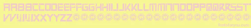 Czcionka VirtualrotRegular – różowe czcionki na żółtym tle