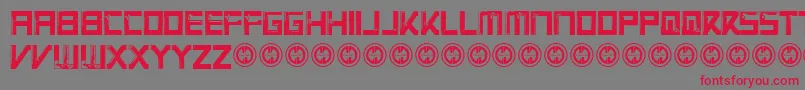 VirtualrotRegular-Schriftart – Rote Schriften auf grauem Hintergrund