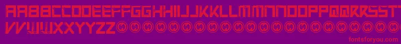 VirtualrotRegular Font – Red Fonts on Purple Background