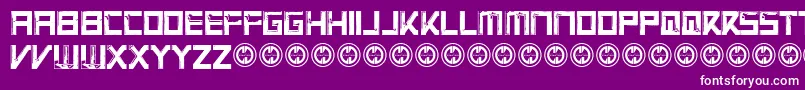 VirtualrotRegular-Schriftart – Weiße Schriften auf violettem Hintergrund