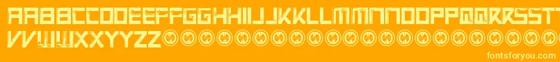 Шрифт VirtualrotRegular – жёлтые шрифты на оранжевом фоне