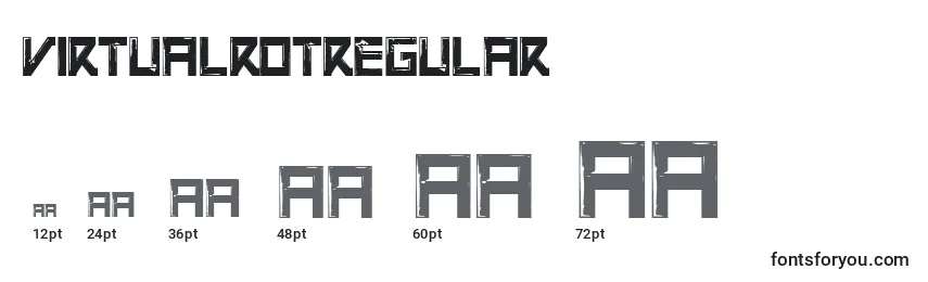 VirtualrotRegular Font Sizes