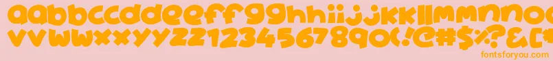 フォントAine – オレンジの文字がピンクの背景にあります。