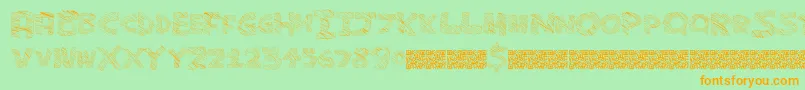 Majorsketchy-Schriftart – Orangefarbene Schriften auf grünem Hintergrund