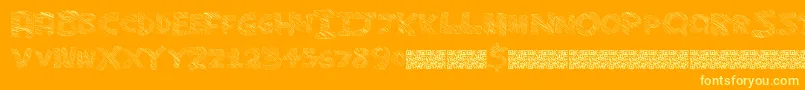 Majorsketchy-Schriftart – Gelbe Schriften auf orangefarbenem Hintergrund