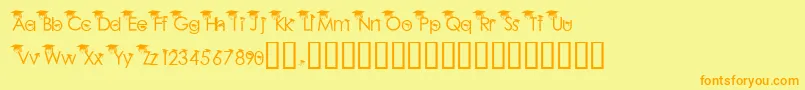 BabyGeniuses2Normal Font – Orange Fonts on Yellow Background