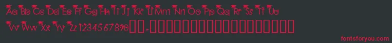 フォントBabyGeniuses2Normal – 黒い背景に赤い文字