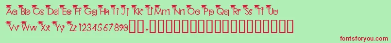 BabyGeniuses2Normal-Schriftart – Rote Schriften auf grünem Hintergrund