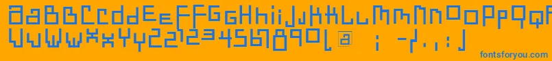 フォントDadastraces – オレンジの背景に青い文字