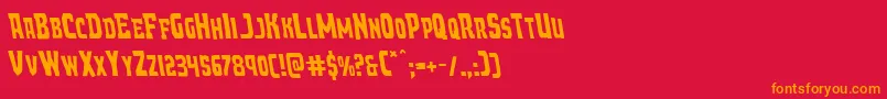 Demonpriestleft Font – Orange Fonts on Red Background