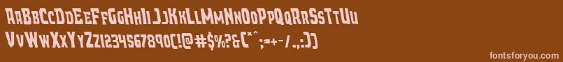Demonpriestleft Font – Pink Fonts on Brown Background