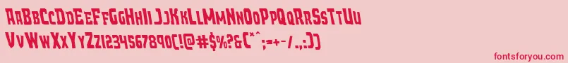 Police Demonpriestleft – polices rouges sur fond rose