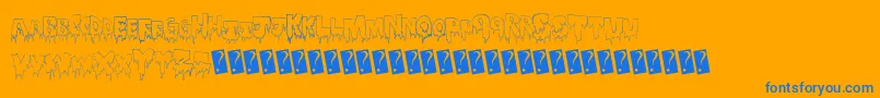 Winterice Font – Blue Fonts on Orange Background