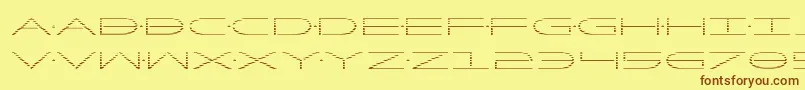 フォントFactorgrad – 茶色の文字が黄色の背景にあります。
