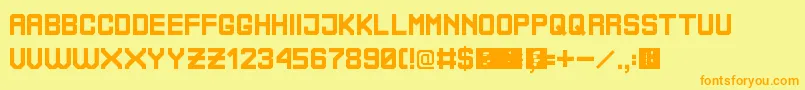 BoliviaNoProblem-fontti – oranssit fontit keltaisella taustalla