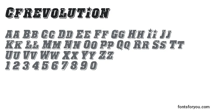 Schriftart Cfrevolution – Alphabet, Zahlen, spezielle Symbole