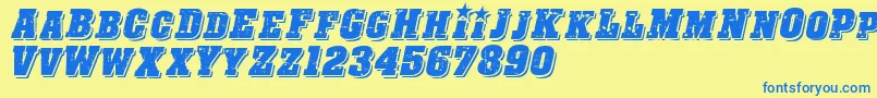 Cfrevolution Font – Blue Fonts on Yellow Background