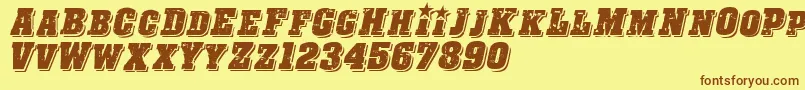 Cfrevolution Font – Brown Fonts on Yellow Background