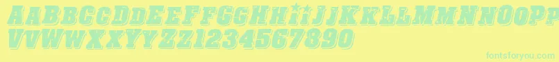 Cfrevolution Font – Green Fonts on Yellow Background